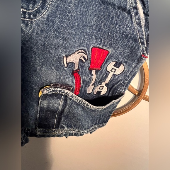Kids Denim Overalls with Tool Design - Picture 3 of 5